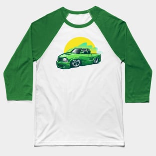 Lowered Green Truck Baseball T-Shirt